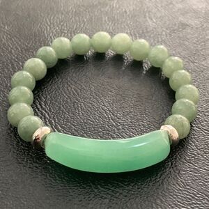 Men’s Green Aventurine Natural Stone Unisex Healing Bead Handmade Bracelet NEW
